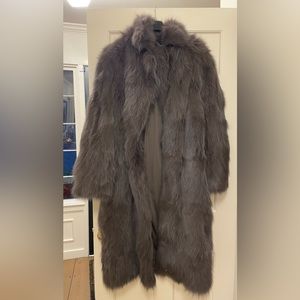 100% Real Dyed Fox Fur Full Length Coat- Woman’s Size Large- like new